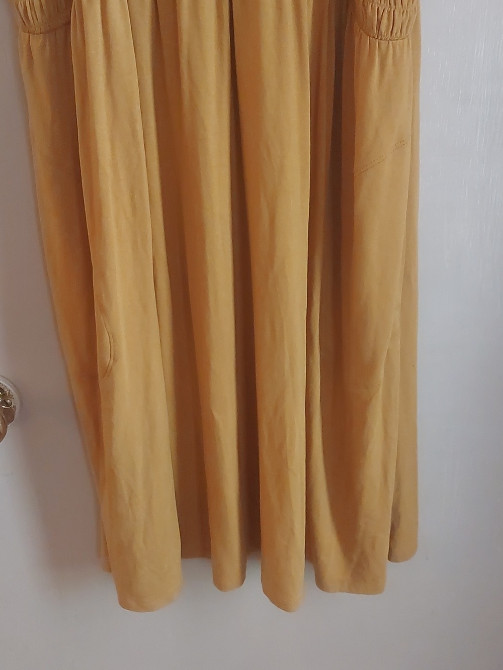 Cato Dijon Yellow Smocked Short Sleeved Babydoll Dress Womans Sz 14/16 - Picture 7 of 17